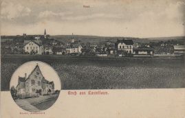 Hier geht es zur Karte mit dem Motiv 'Königliches Amtsgericht und Panorama mit Bahnhof'