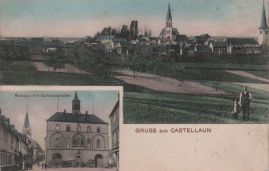 Hier geht es zur Karte mit dem Motiv 'Panorama mit Mann und Kind und das Rathaus'