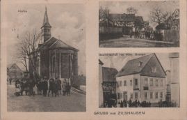 Hier geht es zur Karte mit dem Motiv 'Kirche, Gasthaus und eine Straßenpartie'