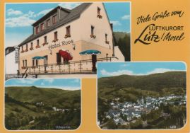 Hier geht es zur Karte mit dem Motiv 'Zwei Ortsansichten und das Hotel Roos'
