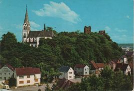 Hier geht es zur Karte mit dem Motiv 'Wolke über Kirche und Burgruine'