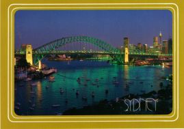 Hier geht es zur Karte mit dem Motiv 'Hafenbrücke, Oper und Sydney Tower'