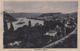 Hier geht es zur Karte mit dem Motiv 'Qualmendes Schiff vor Boppard'