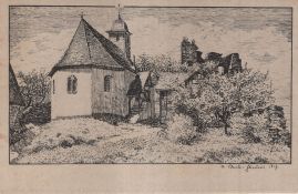 Hier geht es zur Karte mit dem Motiv 'Zeichnung von Kirche und Burg'