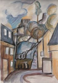 Hier geht es zur Karte mit dem Motiv 'Aquarell mit Burgaufgang'